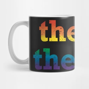 Rainbow They Them Pronouns Mug